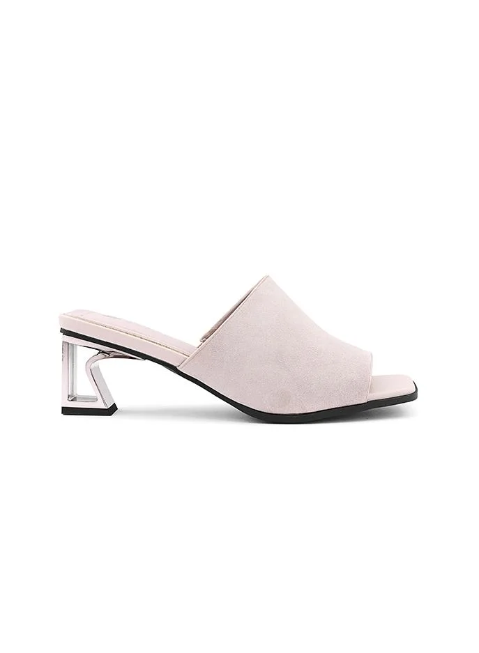 كابلي كعب حذاء نسائي بكعب عريض